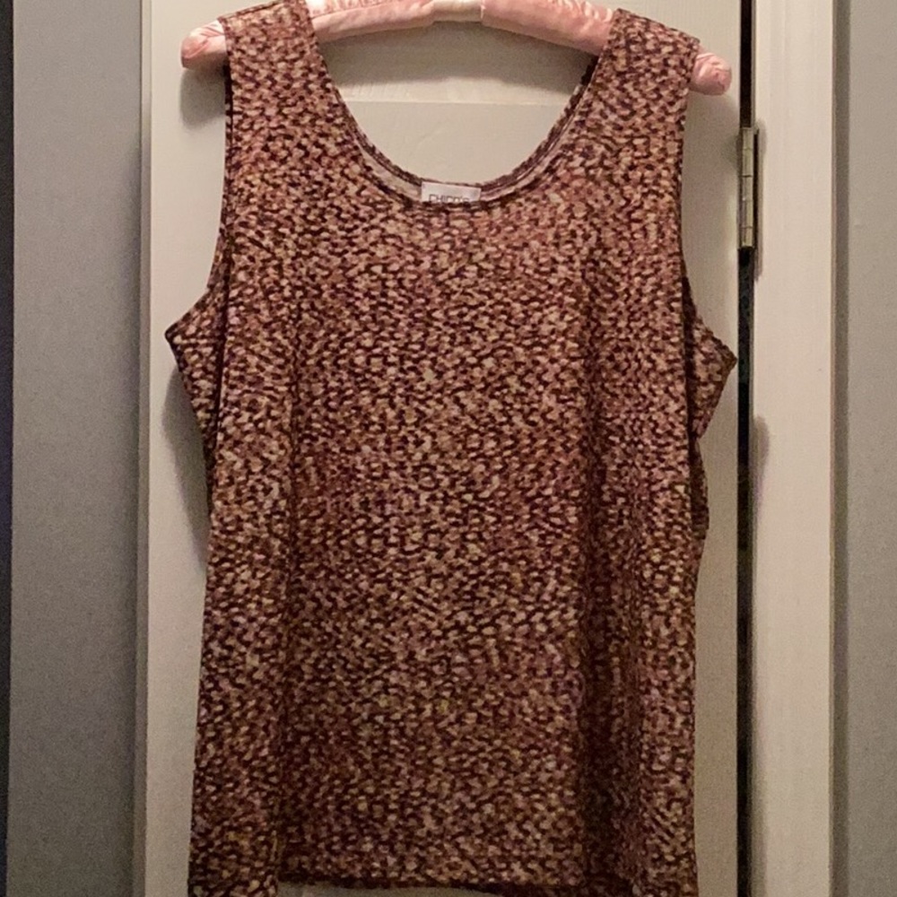 Chico’s travelers shimmer animal print tank